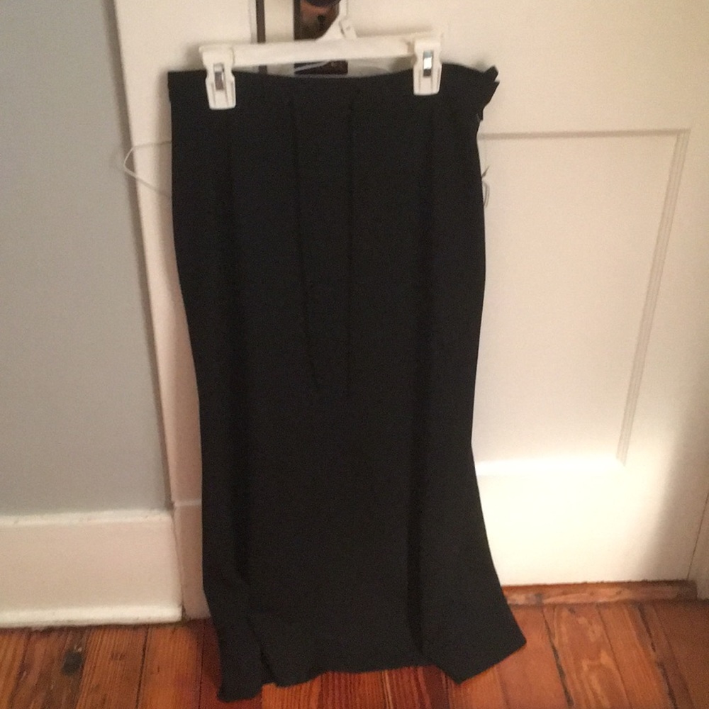 Talbots petites long black stretch skirt. Worn‎ 1x
